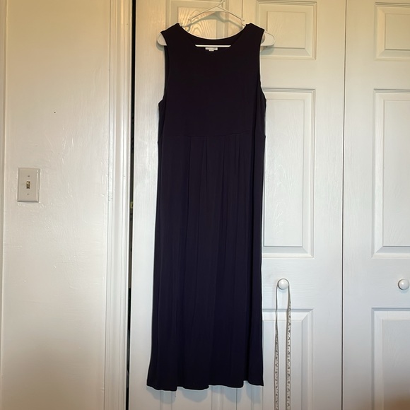 Women’s MP J.Jill maxi dress navy tank lightweight flowy side split on left calf - Picture 6 of 10